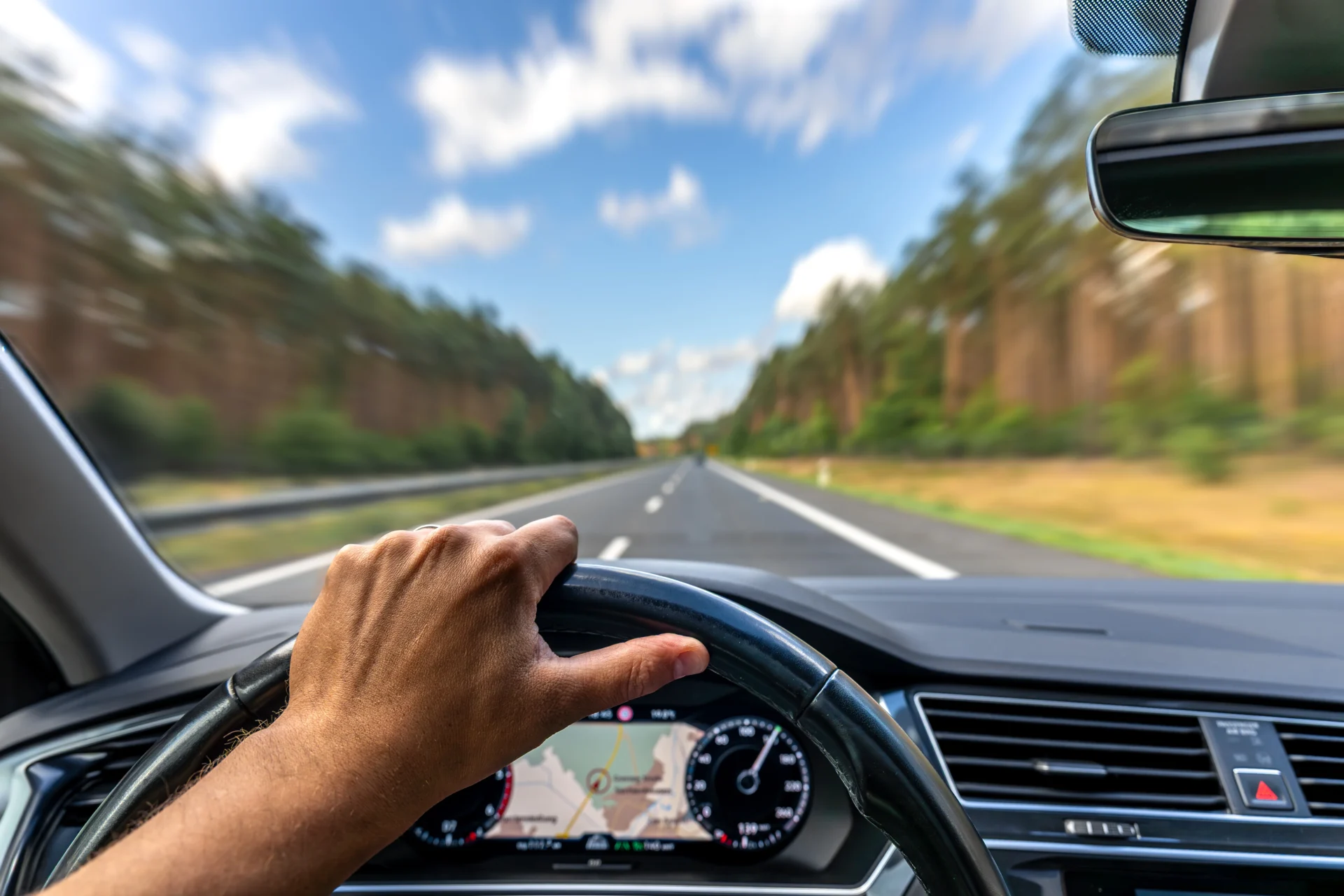 Mãos Condutor Carro